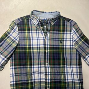 Ralph Lauren Boy M (10-12) plaid, button down poplin shirt